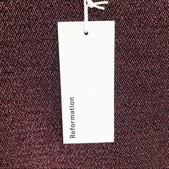 REFORMATION Riley Blush Sparkle Long Sleeve Dress size Large - Picture 8 of 11